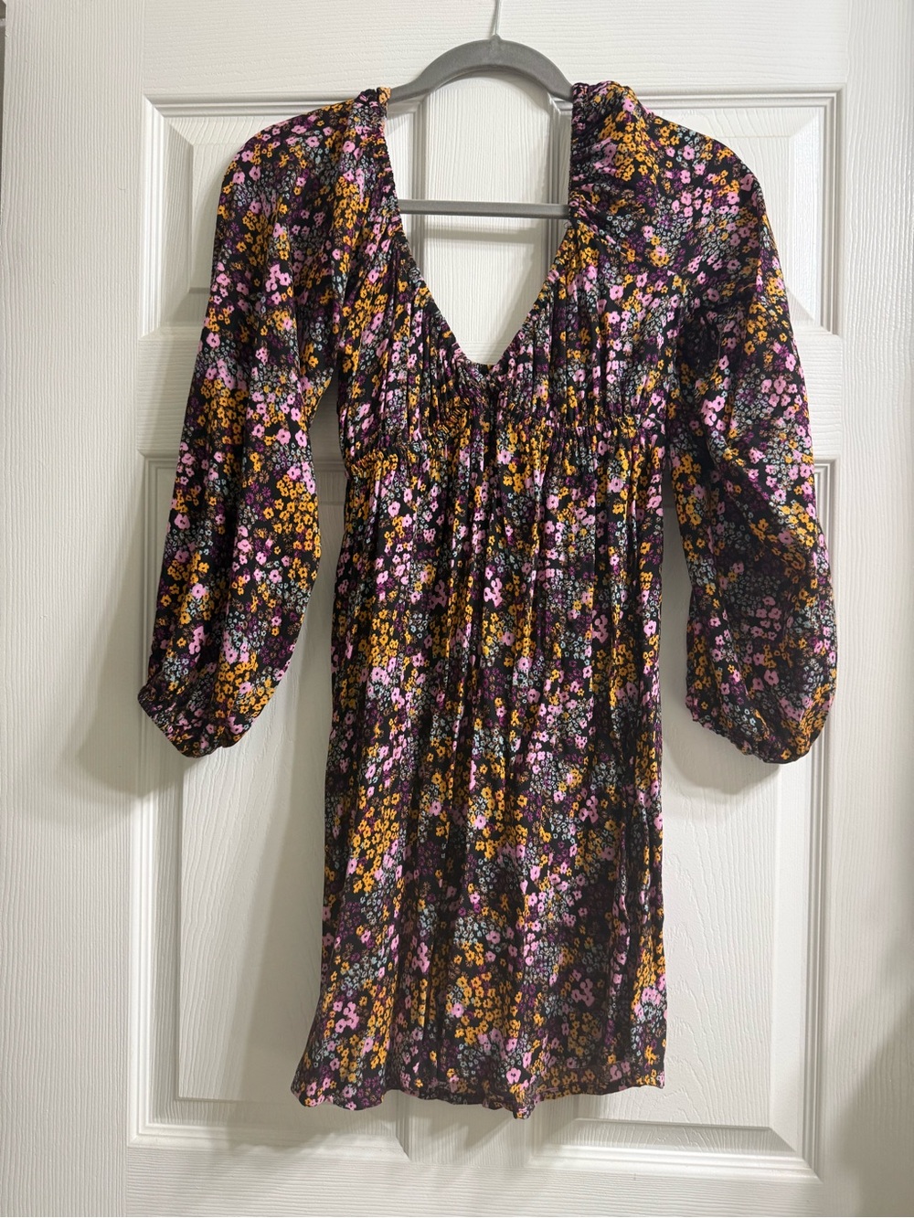 Roxy Floral long sleeve dress - small
